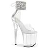 Pleaser - FLAMINGO824RS Sandale à bride à la cheville, Pole dance chaussures - Transparent Product image